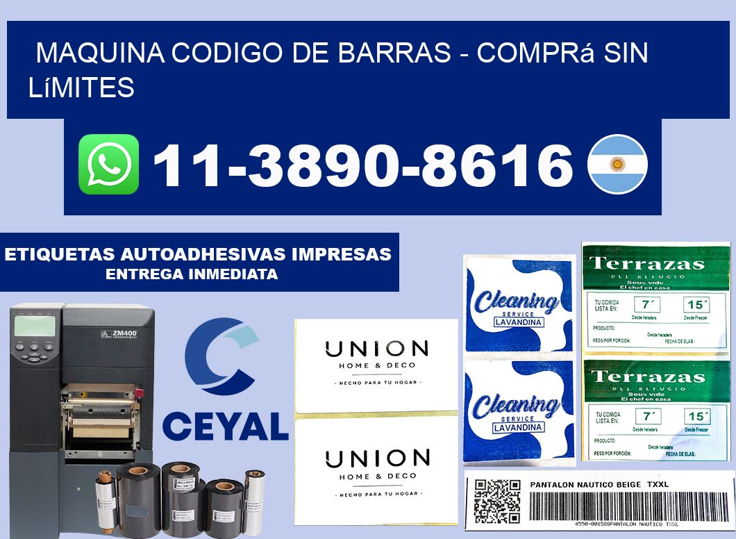 MAQUINA CODIGO DE BARRAS - Comprá sin límites