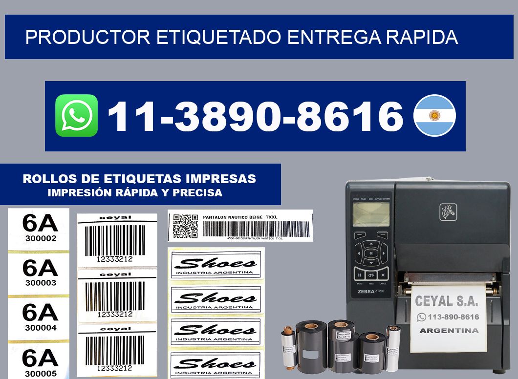 PRODUCTOR ETIQUETADO entrega rapida