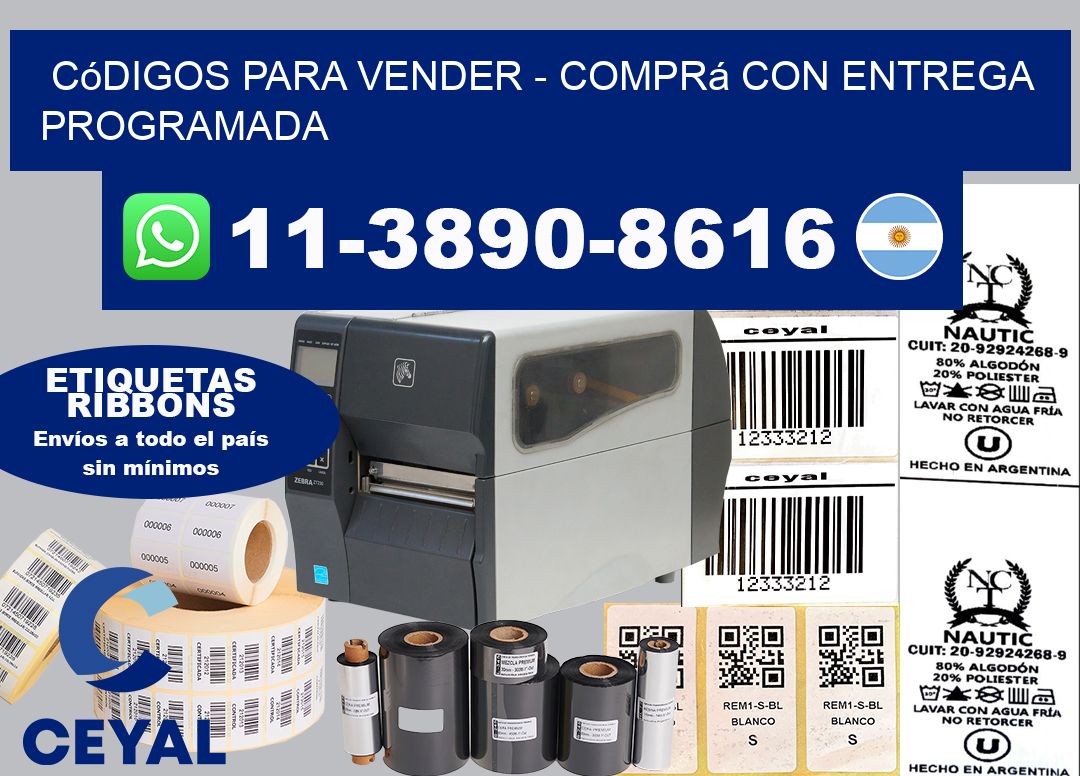 Códigos para vender - Comprá con entrega programada