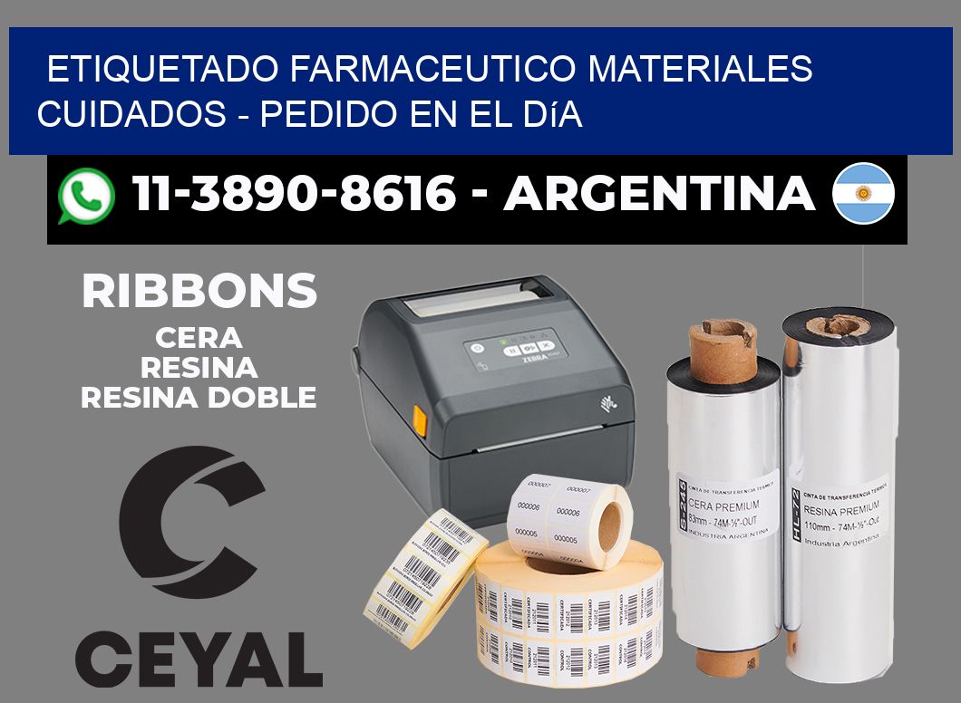 ETIQUETADO FARMACEUTICO MATERIALES CUIDADOS - Pedido en el día