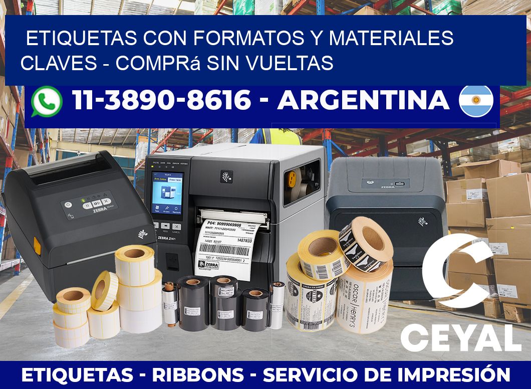 ETIQUETAS CON FORMATOS Y MATERIALES CLAVES - Comprá sin vueltas