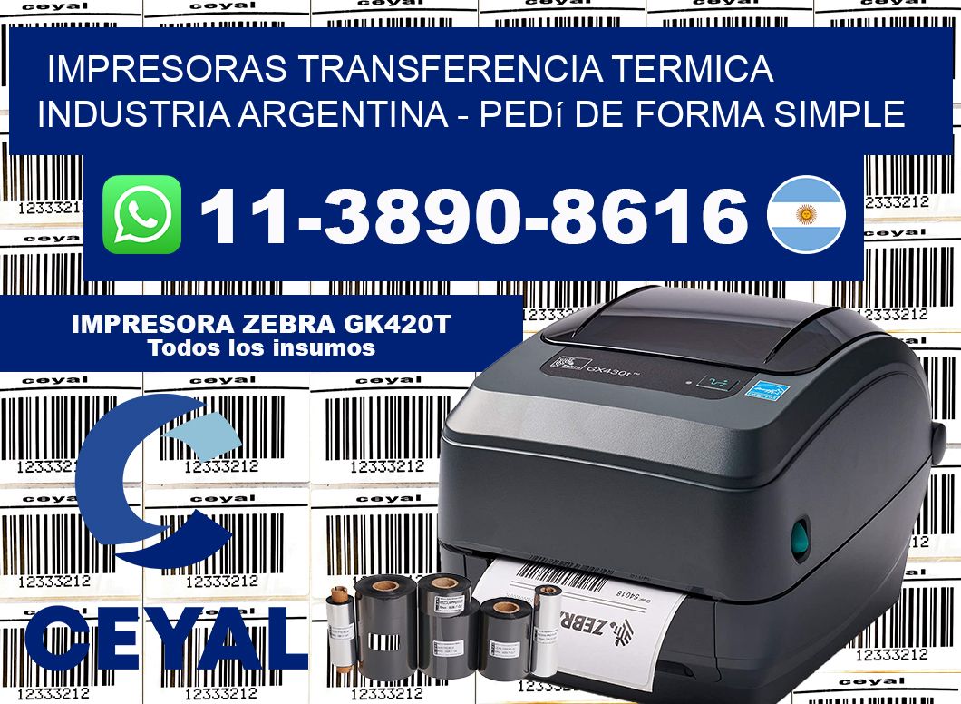 IMPRESORAS TRANSFERENCIA TERMICA INDUSTRIA ARGENTINA – Pedí de forma simple