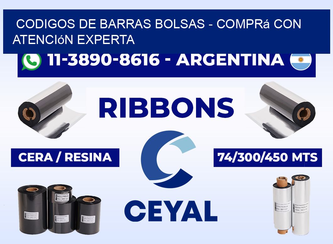 codigos de barras bolsas - Comprá con atención experta