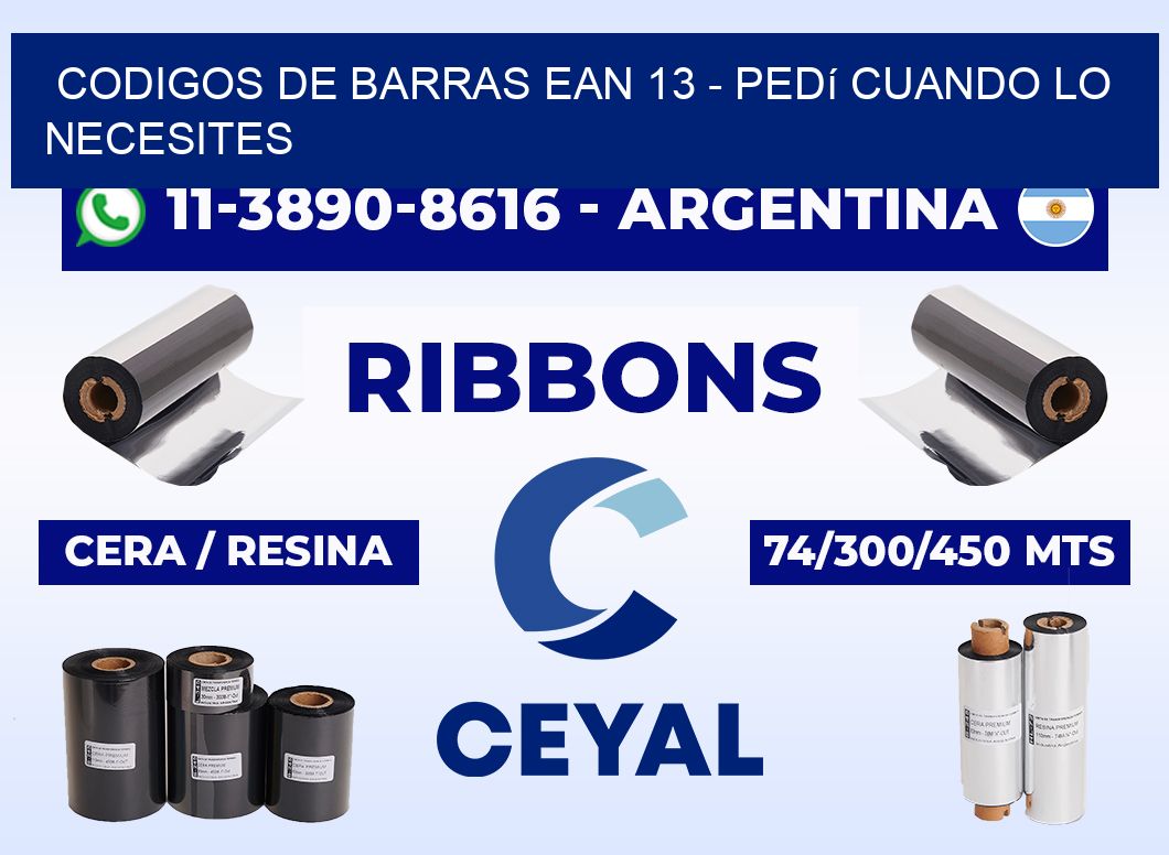 codigos de barras ean 13 - Pedí cuando lo necesites